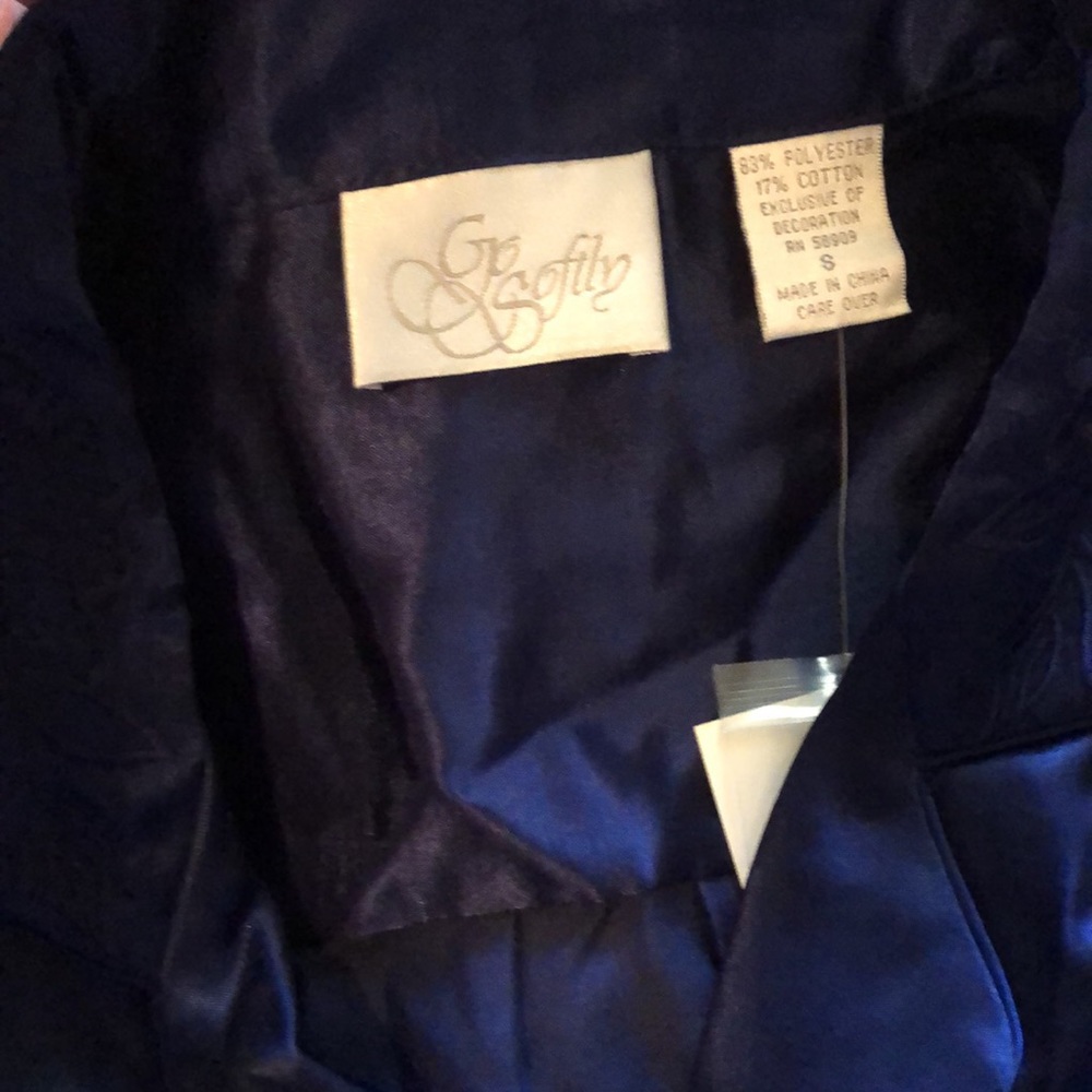 Navy Blue Satiny Sleep Set - Picture 6 of 6